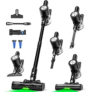 Cordless Vacuum Cleaner, 46Kpa Powerful Suction Stick Vacuum – 55Mins Runtime, Self-Standing Lightweight Vacuum with LED Display, Rechargeable Dock & Anti-Tangle Brush for Home, Carpet & Hard Floor (Black) 61wqrphtj3l. ac sy300 sx300 ql70 fmwebp