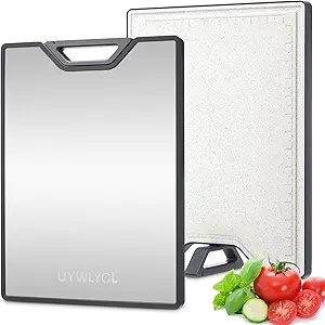 Stainless Steel Cutting Board, Double-Sided Chopping Board with Built-in Knife Sharpener, Food-Grade Stainless Steel & Wheat Straw, Large 16"x11" Kitchen Cutting Surface 71tjrjo85jl. ac sy300 sx300 ql70 fmwebp