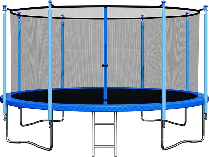 14FT Outdoor Trampoline with Safety Enclosure & Ladder – ASTM Approved Recreational Trampoline for Kids & Adults, Heavy-Duty Anti-Rust Frame for Backyard Fun & Fitness 81obbfr6djl. ac sx679