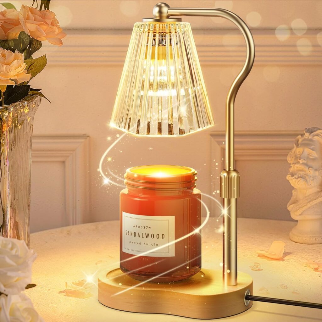 Candle Warmer Lamp with 2 Bulbs, Wax Melt Warmer for Scented Jar Candles – Timer & Dimmer, Adjustable Height, No Flame & Smoke, Elegant Amber Glass Warming Light – Perfect Home Décor Gift for Mom, Sister, Women 717nn52hqcl. ac sl1500