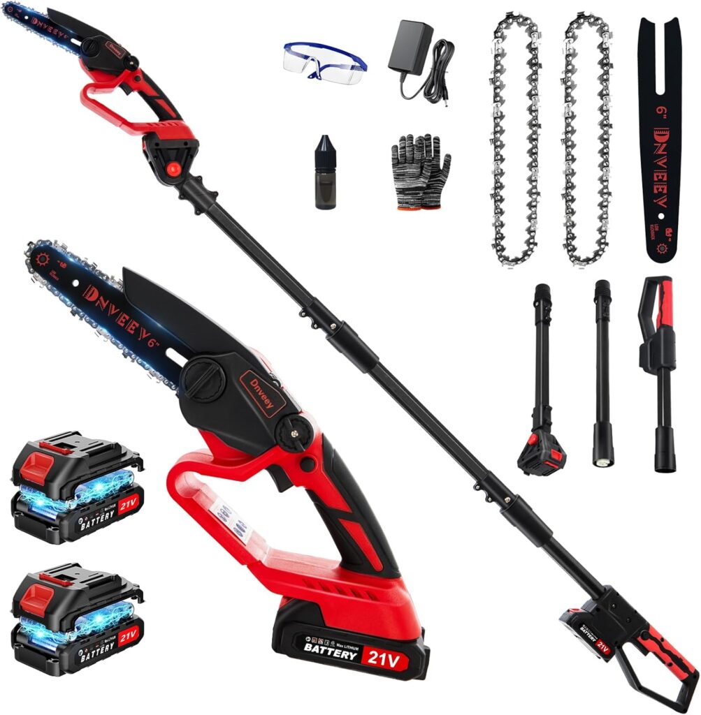 Cordless Pole Saw for Tree Trimming, 13FT Reach Electric Pole Saw with 800W Brushless Motor, 2×21V Batteries, 2-in-1 6" Handheld Pruning Saw for Branch Cutting & Yard Maintenance 719k5a8tiql. ac sl1500