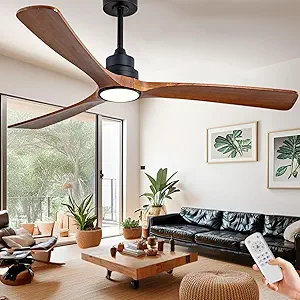 60 Inch Ceiling Fan with Lights and Remote, Walnut 3-Blade Farmhouse Ceiling Fan, Quiet Reversible DC Motor, 6-Speed Indoor/Outdoor Ceiling Fan with Timer for Bedroom, Living Room & Patio 71sv+sdx+0l. ac sy300 sx300 ql70 fmwebp