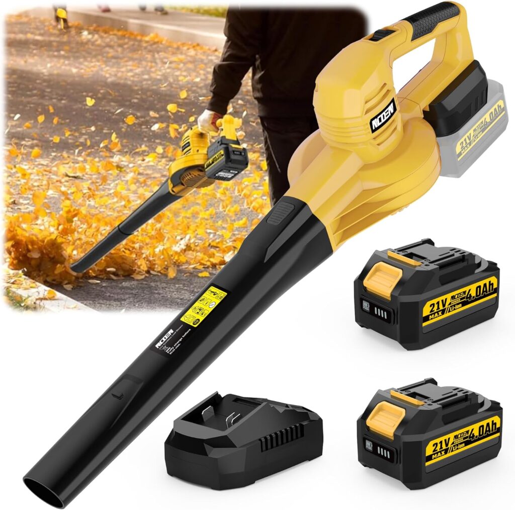 21V Cordless Leaf Blower with 8.0Ah Max Battery – 2-Speed Powerful Battery-Powered Blower for Lawn, Leaves, Patio, House, and Dust Cleaning (Yellow) 817enz2cnfl. ac sl1500