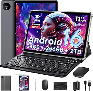 Android 16 Tablet 11 Inch with Gemini AI β Octa-Core T7250, 24GB RAM + 256GB ROM (Expandable to 2TB), 16MP+8MP Cameras, 1920x1200 IPS HD, 8000mAh Battery, Widevine L1, GPS, 2-in-1 Tablet with Keyboard, Mouse & Stylus 81wjwcpbinl. ac sy300 sx300 ql70 fmwebp