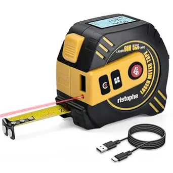 2-in-1 Laser Tape Measure, 197FT Digital Laser Measure & 16FT Retractable Measuring Tape with LCD Display, Pythagorean Area Volume Measurement, Multi-Unit Laser Measuring Tool for Construction & Woodworking 41vb91a+okl. sx342 sy445 ql70 fmwebp