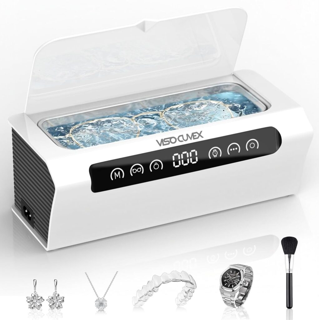 Ultrasonic Jewelry Cleaner 45KHz – Digital Touch Cleaner Machine for Rings, Glasses, Retainers & Watch Bands with Cleaning Tablets 61duaczyjbl. sl1500