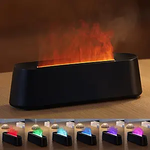 Essential Oil Diffuser Fireplace Flame Aromatherapy Diffuser, 250ml Cool Mist Humidifier with Realistic Fire Flame Effect, 7 Color LED Lights, Remote Control, Timer & Auto Shut-Off for Home, Bedroom, Office (Black) 61a njq7tul. ac sy300 sx300 ql70 fmwebp