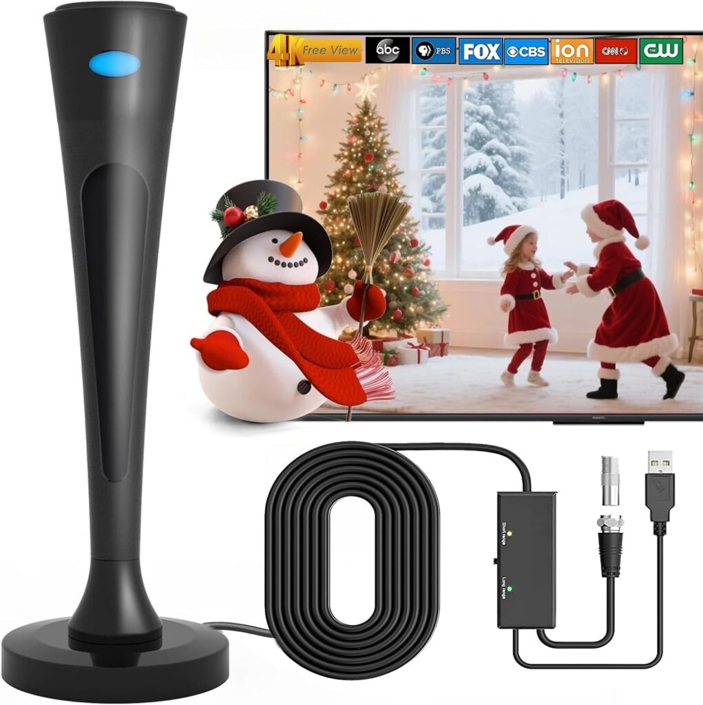 TV Antenna Indoor for Local Channels – 2026 Long Range Digital Antenna for Smart & Older TVs, 360° Reception, Supports 4K/1080P HD, VHF/UHF Signal Booster2026 Upgraded Long-Range Reception – Advanced signal amplification technology delivers clearer reception of local channels including ABC, CBS, NBC, FOX, PBS, and more, even in areas far from broadcast towers. 360° Omni-Directional Signal Coverage – Enjoy stable reception from all directions without constant repositioning, reducing signal dropouts and improving picture quality. Works with All TVs (Old & New) – Compatible with Smart TVs, non-Smart TVs, HDTVs, 4K TVs, and older television models with a coaxial port—no streaming subscription required. Supports Full HD & 4K Ultra HD – Delivers crisp 1080P and 4K resolution with enhanced clarity for sports, movies, news, and local programming. Easy Indoor Installation – Slim, lightweight design installs in minutes on walls, windows, or behind TVs; ideal for apartments, dorms, bedrooms, RVs, and offices. 717kyjbtbfl. ac sl1500