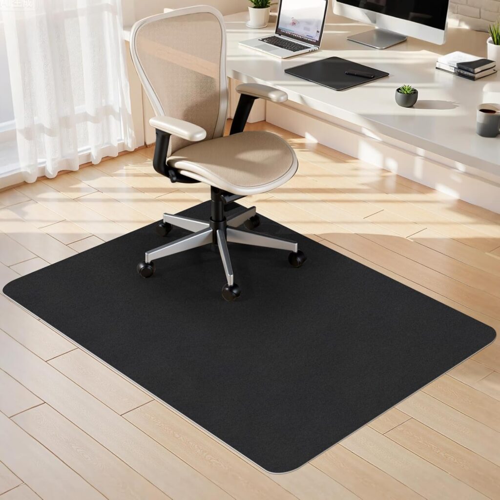 Sycoodeal Office Chair Mat for Hardwood Floors, Slip-Resistant Heavy-Duty Floor Protector for Rolling Computer & Gaming Chairs, Easy-Clean Desk Chair Mat for Home Office – Black (36" x 48") 71mtmwxut6l. ac sl1500