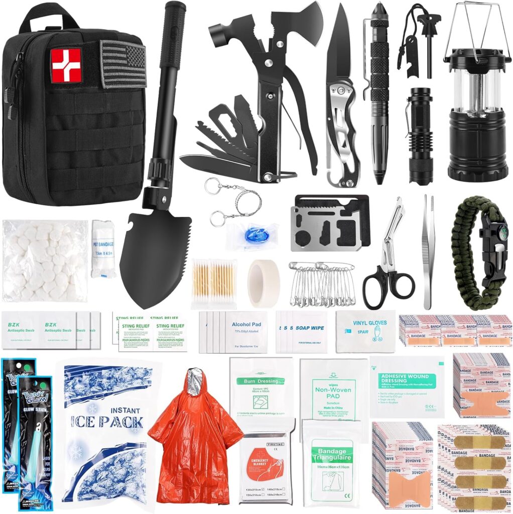 318 PCS Emergency Survival Kit – Survival Gear & First Aid Equipment for Car, Camping, Hiking, Travel & Disaster Preparedness – Gift for Men, Him, Christmas & Birthday 811 bqiwftl. ac sl1500