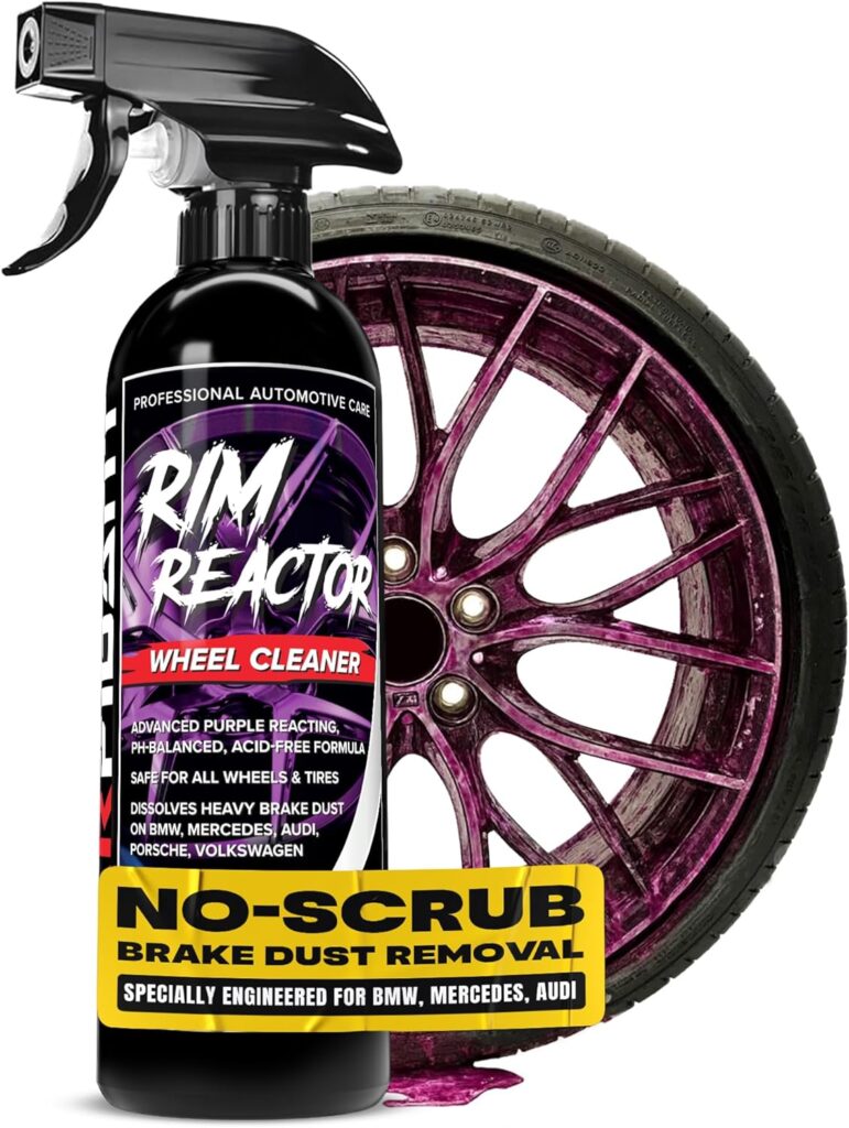 Carfidant Rim Reactor Wheel & Rim Cleaner Spray – pH Neutral Brake Dust Remover, No-Scrub Non-Acidic Tire & Wheel Cleaner Safe for BMW, Mercedes, Audi, VW & Porsche – 16 fl oz 811fpi805tl. ac sl1500