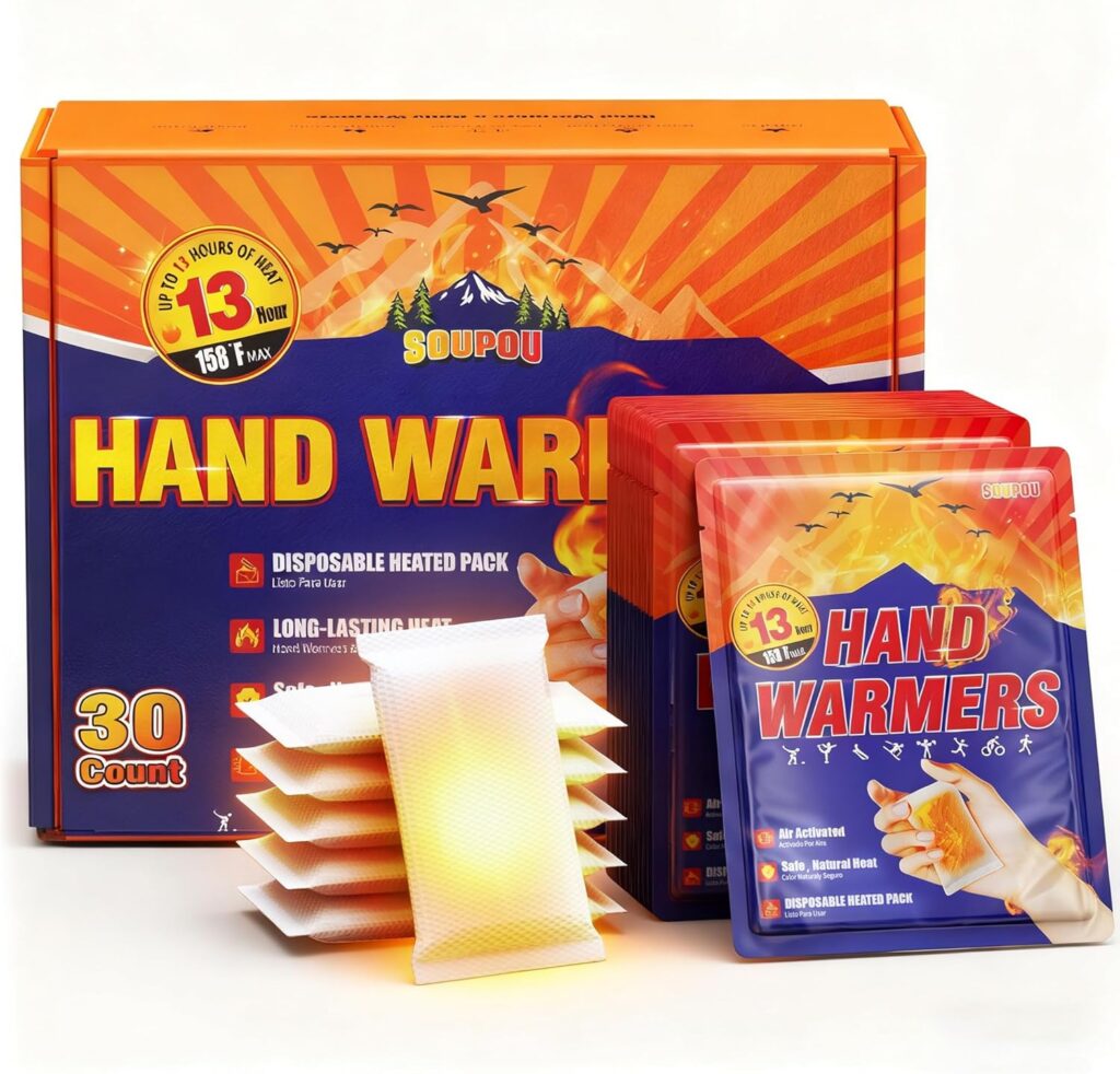 Disposable Hand Warmers – 200/150/100/50/30 Pack, Up to 13 Hours Heat – Air-Activated Body & Hand Warmers for Men & Women – Bulk Warmers for Christmas Gifts, Camping, Hiking, Hunting, Skiing & Outdoor Sports 81rp74nhdnl. ac sl1500