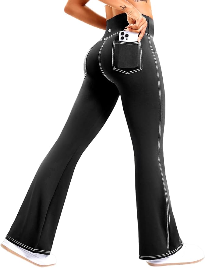 DemonQueen Women’s Flare Yoga Pants – High Waisted Tummy Control Bootcut Fitness Pants for Yoga, Workout & Everyday Wear 61lwhhc2rwl. ac sy879