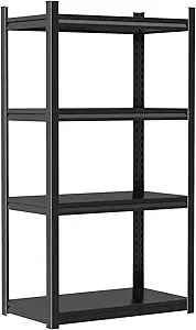 Garage Storage Shelves, 4-Tier Heavy-Duty Metal Shelving Unit, Adjustable Steel Rack with Reinforced Double-Layer Columns, 2400 lbs Load Capacity, 16"W x 10"D x 44"H for Garage, Basement & Utility Room 61oyd3sul1l. ac sy300 sx300 ql70 fmwebp