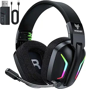 Wireless Gaming Headset for PC, PS5, PS4, Switch & Mac – 2.4GHz Ultra-Low Latency & Bluetooth 5.4 Gaming Headphones with ENC Noise-Canceling Mic, RGB Lighting, 50H Battery, 50mm Drivers 71m4fajgttl. ac sy300 sx300 ql70 fmwebp
