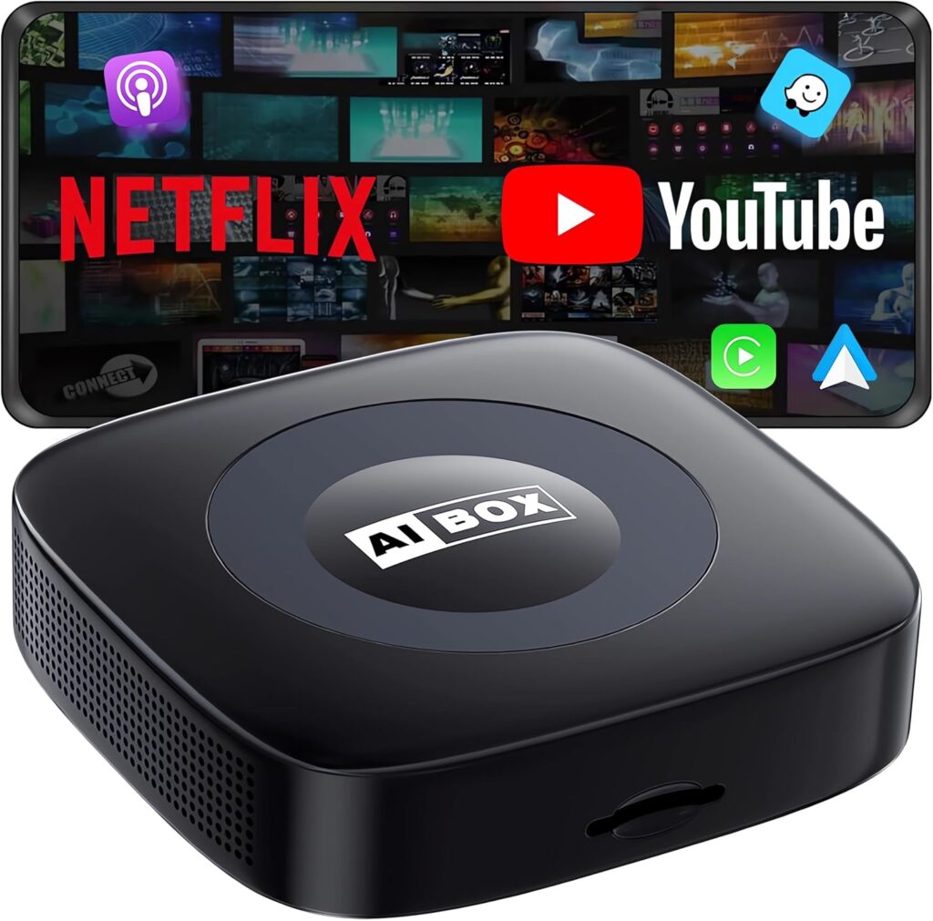 AI Magic Box Wireless CarPlay Adapter, Streaming Netflix/YouTube/TikTok, USB Dongle for OEM Wired CarPlay & Android Auto Cars, Plug & Play Media Box with GPS Navigation 81ns4yxmnfl. ac sl1500