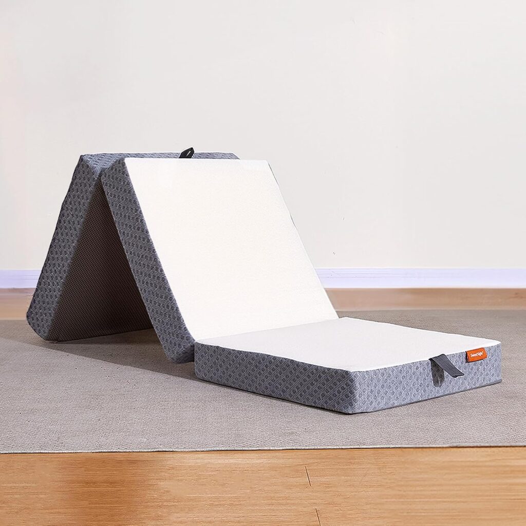 Sweetnight Tri-Folding Mattress – 4-Inch Single Size Foldable Mattress with Washable Cover, Medium-Firm Non-Slip Design, Portable Sleeping Pad for RV Travel, Camping & Guests 711vgtwtmgl. ac sl1500
