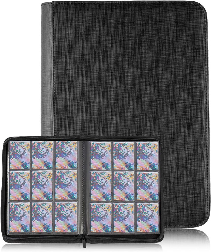 Trading Card Binder 9 Pocket – Zipper Card Album with 360 Pockets, TCG/MTG Card Holder Collection Folder for Games, Sports Cards & Photos (Black) 81blgeelmnl. ac sl1500