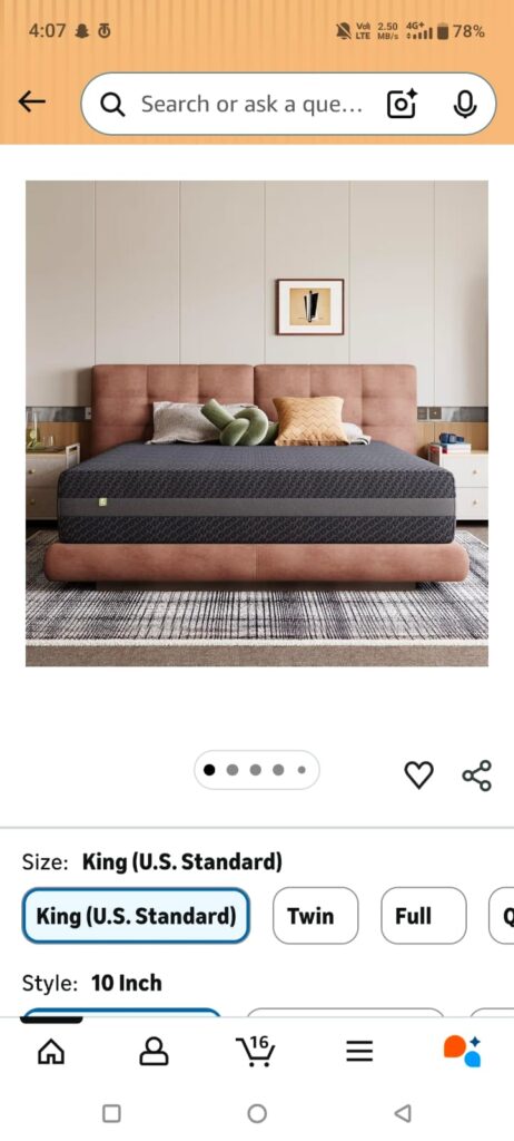 Novilla King Mattress 10 Inch – King Size Gel Memory Foam Mattress with Green Tea-Infused Foam, Medium Firm Support for Pressure Relief & Ergonomic Back Support, Mattress in a Box img 20260207 wa0265