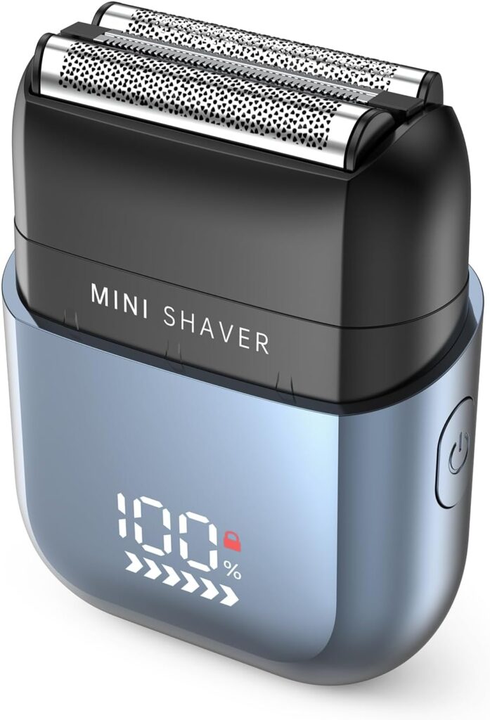 Mini Electric Foil Shaver for Men – Compact Cordless Razor with LED Display, USB-C Fast Charging, IPX7 Waterproof Wet & Dry Shaver (3-Blade)Compact & Travel-Friendly: Pocket-size design perfect for on-the-go grooming and travel use. 3-Blade Foil System: Provides a close, smooth shave with efficient hair capture. Wet & Dry Use (IPX7 Waterproof): Safe for use with shaving foam or in the shower, and easy to rinse clean. USB-C Fast Charging: Quick and convenient charging with long-lasting battery performance. LED Display Screen: Shows battery level and usage status for better control 61jwbbt78hl. ac sl1500