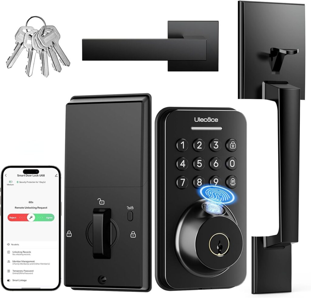 Fingerprint Keypad Deadbolt with Handle Set, Keyless Entry 7130syit6ol. ac sl1500
