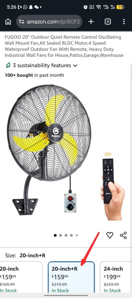 Oscillating Wall Mount Fan, img 20260609 wa0030
