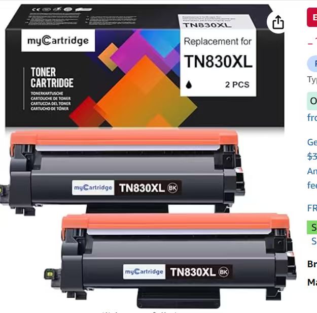myCartridge TN830XL TN830 TN830 XL 2 Pack Black Toner Replacement img 20260614 wa0000