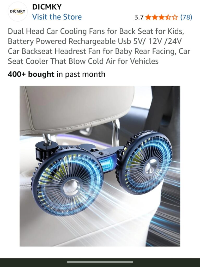 Dual Head Car Cooling Fans for Back Seat for Kids, Battery img 20260626 wa0006