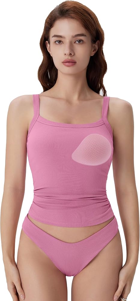 SUUKSESS Women’s Ribbed Padded Tank Top – Square Neck Spaghetti Strap Camisole 719qwl2f5ll. ac uy1000 aiweblab1381794,t1