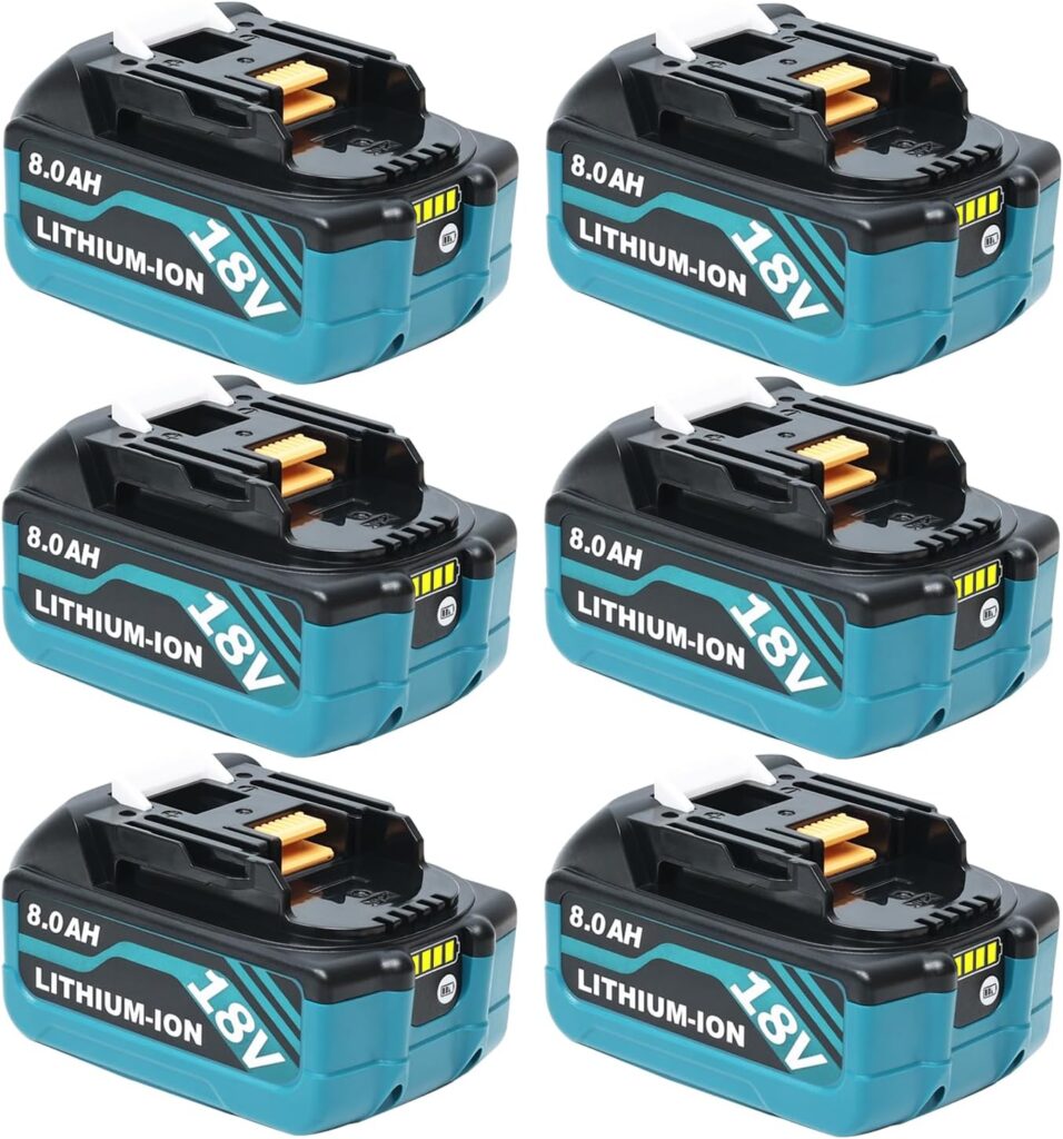 6 Pack 8000Ah BL1860B Replacement 719ym265owl. ac sl1500